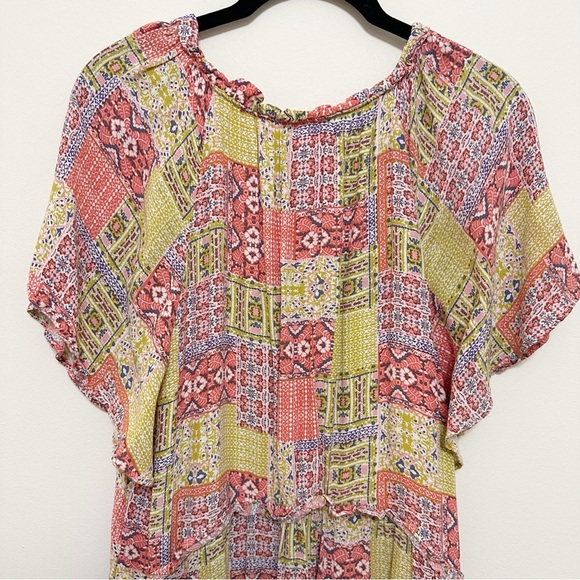 Anthropologie Robin Tiered Boho Patchwork Cottage Mini Dress XL - Picture 7 of 13